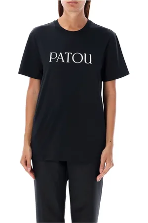 Patou Top, Dame, Sort, S, Bomuld, Elegant Logo T-shirt Sort