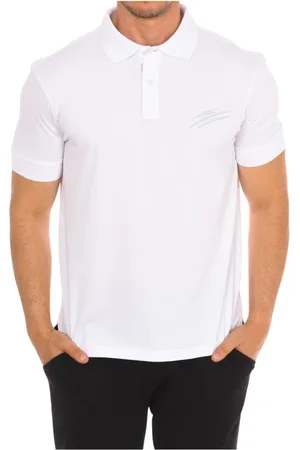 Philipp Plein Top, Herre, Hvid, XL, Bomuld, Kortærmet Polo med Claw Print
