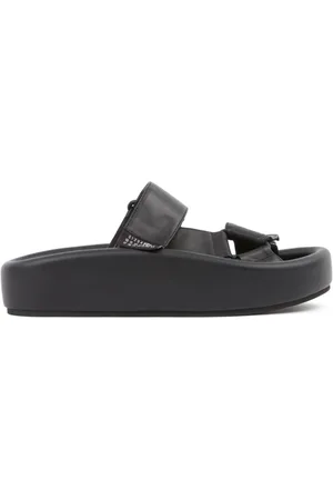 Maison Margiela Sko, Dame, Sort, 39 1/2 EU, Læder, Hvide Slip-On Platform Sandaler