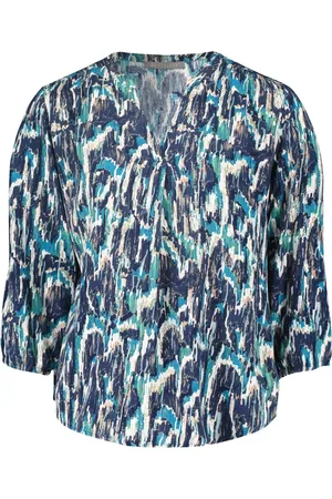 Betty & Co Bluser & Skjorter, Dame, Blå, S, Grafisk Print Bluse