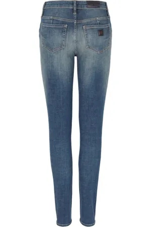Armani Exchange Jeans, Dame, Blå, W28, Bomuld, Blå Slim Fit Jeans Aw24