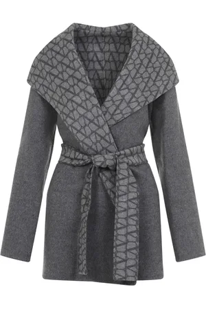 VALENTINO Frakke, Dame, Grå, XS, Uld, Grå Frakker til Kvinder Aw24