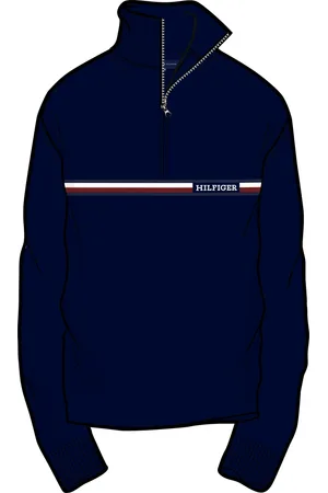 Tommy Hilfiger Strik, Herre, Blå, M, Bomuld, Blå Pullover Sweatshirt