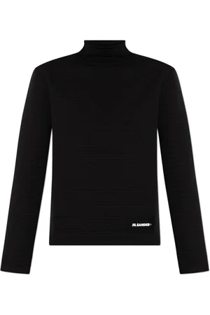 Jil Sander Top, Dame, Sort, S, Læder, Top med logo