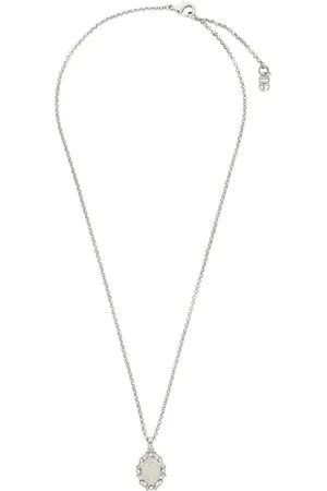 Dolce & Gabbana Tilbehør, Herre, Grå, M, Sølv Metal Halskæde med Krystal Charme