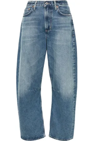 Citizens of Humanity Jeans, Dame, Blå, W24, Bomuld, Afslappede Taperede Barrel Leg Jeans