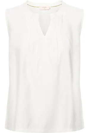 Cream Top, Dame, Hvid, S, Hvid Ruffle Top Crliselin Bluse