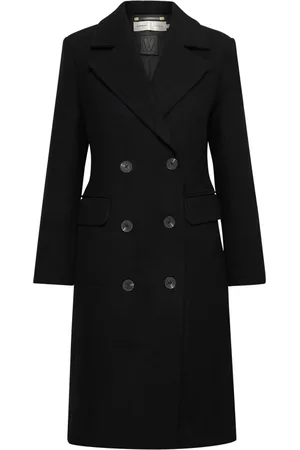 INWEAR Frakke, Dame, Sort, L, Uld, Klassisk Lapel Coat Sort