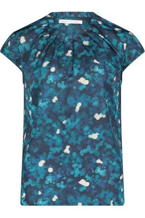 Betty & Co Bluser & Skjorter, Dame, Blå, 2XL, Uld, Charmerende kortærmet bluse