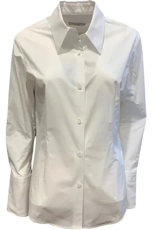 ODEEH Bluser & Skjorter, Dame, Hvid, S, Bomuld, Hvid Bluse Slim Fit Spids Krave