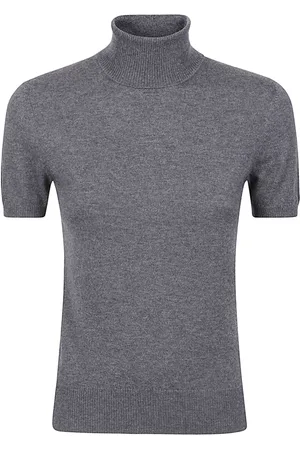ELEVENTY Strik, Dame, Grå, S, Cashmere, Cashmere Turtleneck Sweater