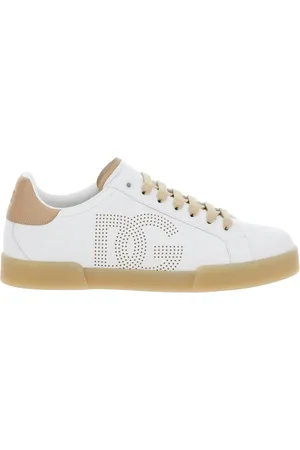 Dolce & Gabbana Sko, Herre, Hvid, 44 1/2 EU, Hvide Sneakers med Portofino Logo