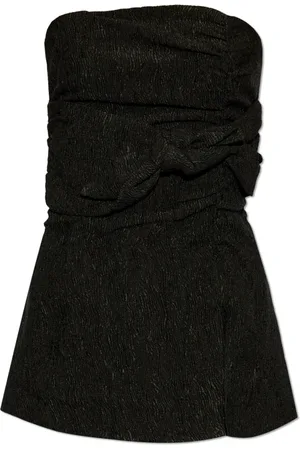 Ganni Top, Dame, Sort, 2XS, Uld, Off-shoulder Top