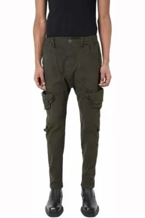 LA HAINE INSIDE US Bukser, Herre, Grøn, S, Bomuld, Khaki Stretch Bomuldslommebukser Lm192