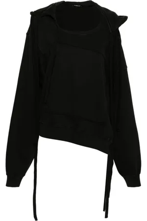 OTTOLINGER Sweathshirts & Hoodies, Dame, Sort, S, Bomuld, Sort Sweater med Deconstructed Design