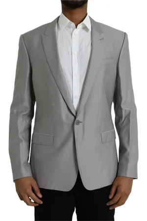 Dolce & Gabbana Jakke, Herre, Grå, XL, Uld, Grå Uld Peak Blazer Frakke