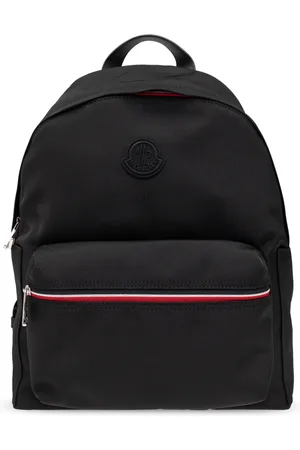 Moncler Taske, Herre, Sort, ONE SIZE, Nylon, Rygsæk med logo-patch