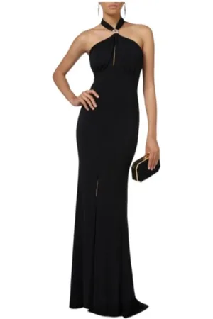Elisabetta Franchi Kjole, Dame, Sort, 2XL, Sort Rygløs Lang Kjole Ab71747E2