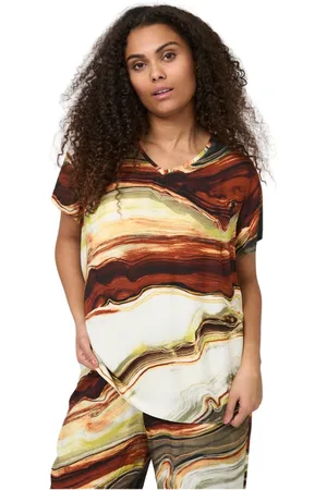 Elton Bluser & Skjorter, Dame, Flerfarvet, S, Uld, Abstrakt Print Cashew Brown Bluse