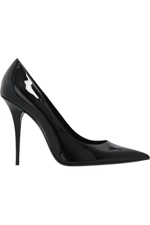 Saint Laurent Sko, Dame, Sort, 38 EU, Læder, Stiletto pumps i laklæder
