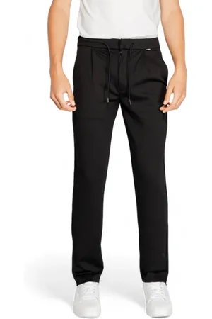 Calvin Klein Bukser, Herre, Sort, W38 L32, Polyester, Strikbukser Efterår/Vinter Kollektion