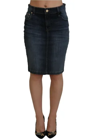Fiorucci Nederdel, Dame, Blå, XS, Denim, Mørkeblå Denim Nederdel