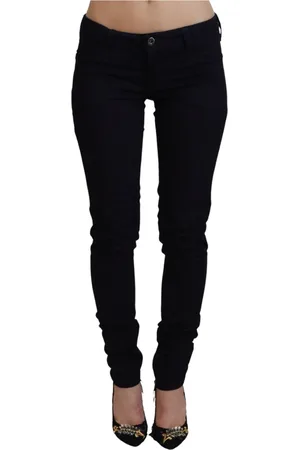 Costume National Jeans, Dame, Sort, W27, Bomuld, Sort Skinny Jeans med Lav Talje