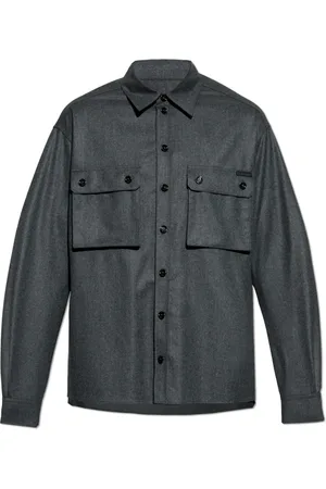 Dolce & Gabbana Skjorte, Herre, Grå, 3XL, Uld, Uldskjorte