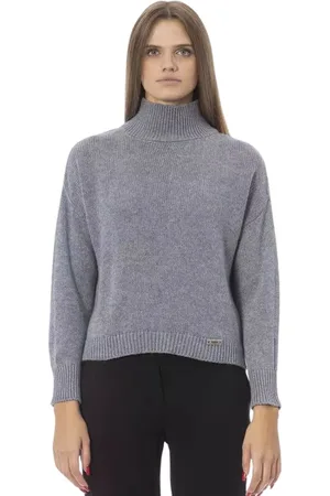 BALDININI Strik, Dame, Grå, M, Uld, Vulkan Hals Sweater Grå