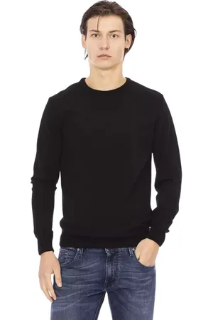 BALDININI Strik, Herre, Sort, 2XL, Uld, Luksus Sort Turtleneck Sweater