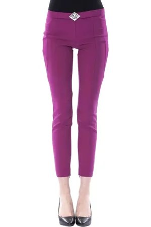 Byblos Bukser, Dame, Lilla, L, Uld, Elegant Lilla Skinny Zip Bukser