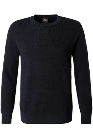Armani Exchange Strik, Herre, Blå, S, Blå Sweater med Honeycomb Detalje