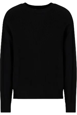 Armani Exchange Sweathshirts & Hoodies, Herre, Sort, S, Bomuld, Crew Neck Wool Blend Sweater