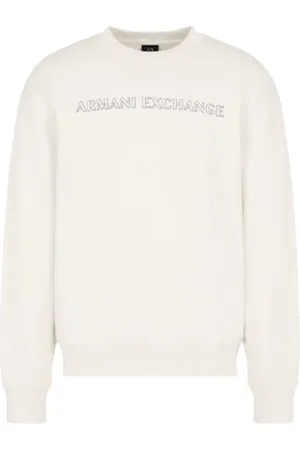 Armani Exchange Sweathshirts & Hoodies, Herre, Hvid, M, Hvid sweater med logo print