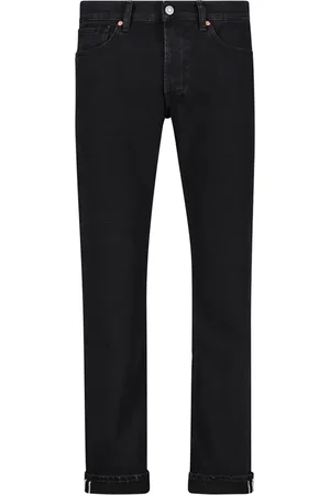 TELA Jeans, Herre, Sort, W32, Denim, Selvedge Slim Fit Sort Denim Jeans