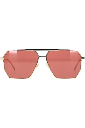 Bottega Veneta Pre-owned, Dame, Gul, ONE SIZE, Uld, Pre-owned Metal solbriller
