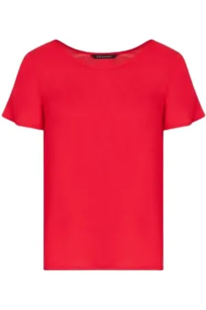 Armani Exchange Top, Dame, Rød, S, Uld, Rød T-shirt og Polo Kollektion