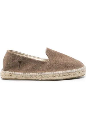 MANEBI Sko, Herre, Grå, 40 EU, Broderet Logo Slip-On Flade Sko