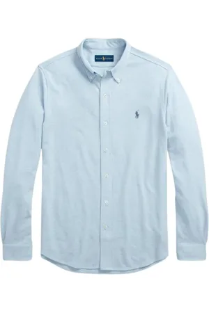 Ralph Lauren Skjorte, Herre, Blå, 2XL, Bomuld, Fjerlet Mesh Skjorte