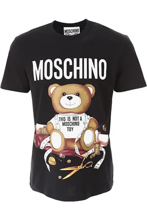Moschino Top, Herre, Sort, XL, Uld, Kortærmet T-shirt med bjørnemotiv