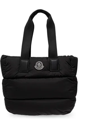 Moncler Taske, Dame, Sort, ONE SIZE, Uld, Skuldertaske med logo patch