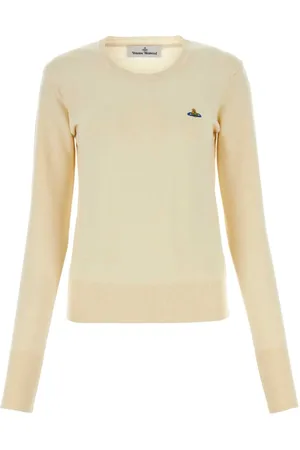 Vivienne Westwood Strik, Dame, Hvid, L, Bomuld, Ivory Bomuld Blend Sweater