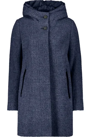 gil-bret Frakke, Dame, Blå, 3XL, Uld, Hættet uldjakke
