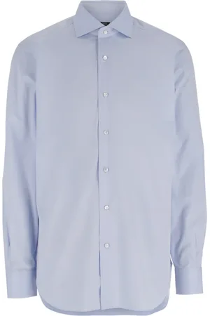 BARBA Skjorte, Herre, Blå, M, Uld, Stilfulde Neck Shirt Kollektion