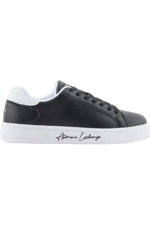 Armani Exchange Sko, Dame, Sort, 40 EU, Uld, Hvide Sneakers Belagt Materiale Gummi Sål