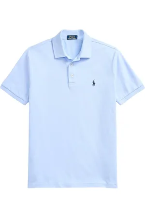 Ralph Lauren Top, Herre, Blå, XL, Bomuld, Slim Fit Stretch Mesh Polo Shirt