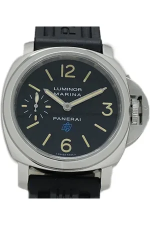 PANERAI Pre-owned, Dame, Sort, ONE SIZE, Tyl, Pre-owned Rustfrit stal watches