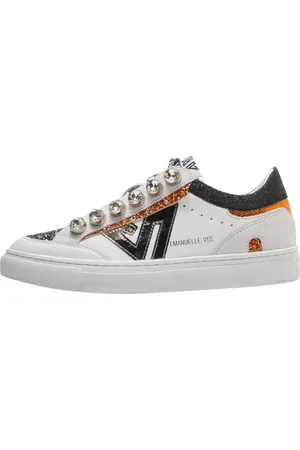 Emanuélle vee Sko, Dame, Hvid, 37 EU, Læder, Hvide sneakers med kontrastdetaljer Olivia