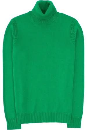 Roberto Collina Strik, Herre, Grøn, XL, Bomuld, Nautisk Grøn Turtleneck Jumper