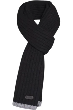 MOORER Tilbehør, Herre, Sort, ONE SIZE, Cashmere, Ren Cashmere Ribbet Tørklæde
